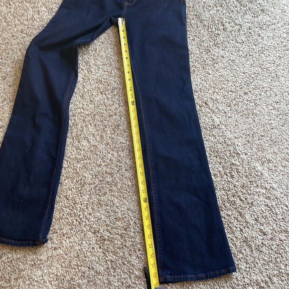 White House Black Market skinny flare four regular dark blue jeans - Picture 6 of 9